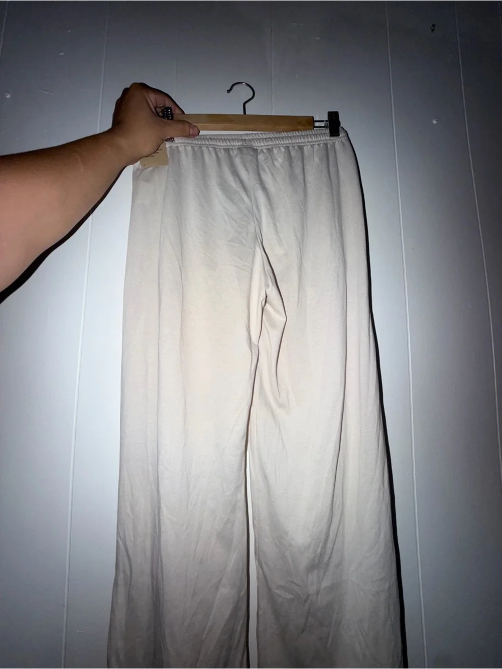Women Nike Cream Sweatpant Joggers with Script Logo Size S